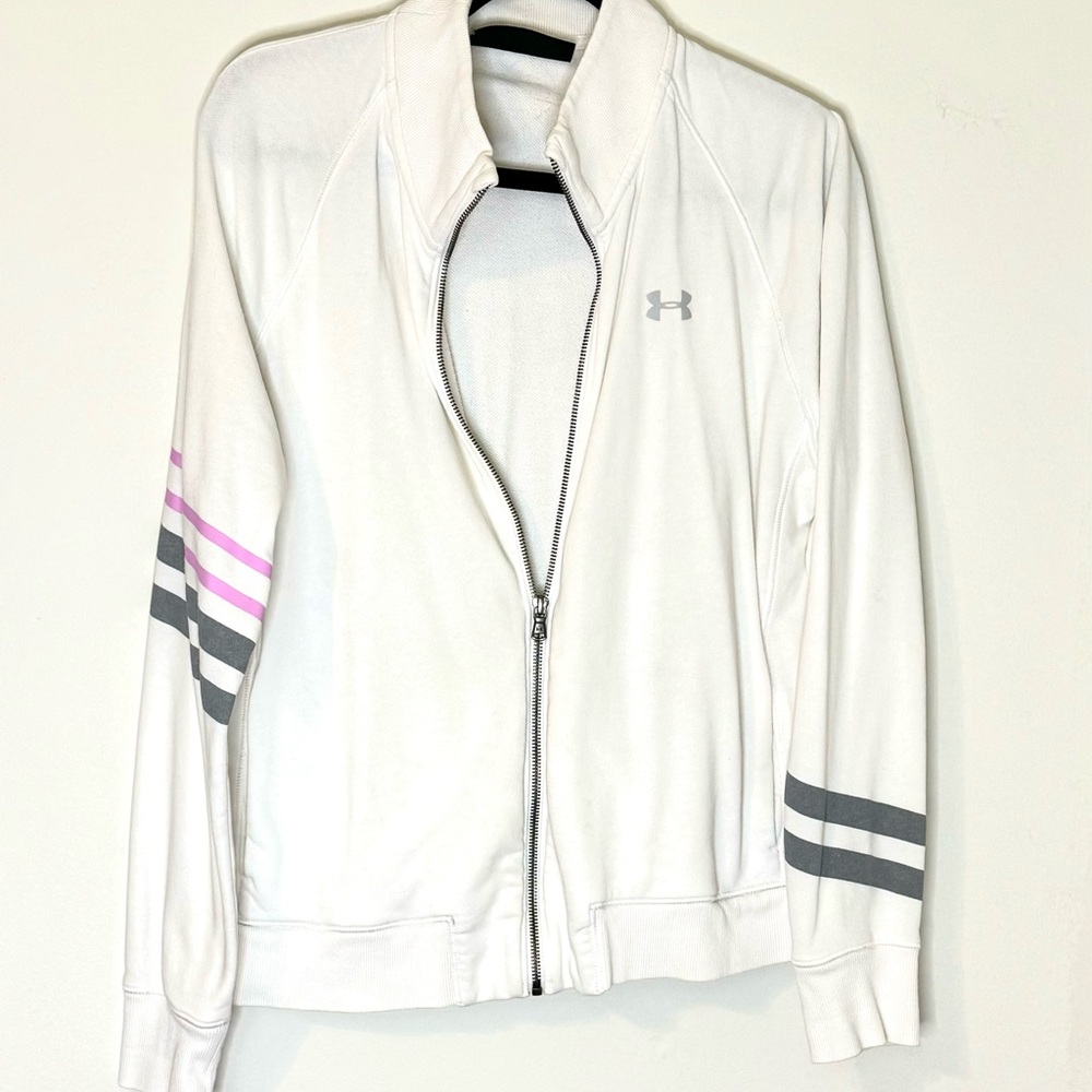Womens Under Armour Jacket/Coat Ladies Large Full Zip Long Sleeve Pockets Logo